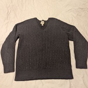 St.John Bay, V-Neck Sweater, XL, gray